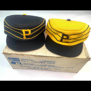 Lot 2 Vintage Pittsburgh Pirates Hat Cap Youth 2-4 MLB Baseball Pillbox Yellow
